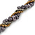 Bronze/ Grey/ Metallic Glass Bead Twisted Necklace with Silver Tone Clasp - 47cm L - view 4