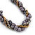 Bronze/ Grey/ Metallic Glass Bead Twisted Necklace with Silver Tone Clasp - 47cm L - view 2