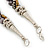 Bronze/ Grey/ Metallic Glass Bead Twisted Necklace with Silver Tone Clasp - 47cm L - view 5