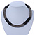 Statement Chunky Grey, Black Beaded Stretch Choker Necklace - 44cm L - view 2