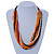 Multi-Strand Red/ Black/ Orange Wood Bead, Black Adjustable Cord Necklace - 46cm to 58cm L - view 3