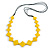 Long Yellow Faux Bone Square Bead Black Cotton Cord Necklace - 82cm L - view 9