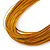 Multistrand Gold Coloured Silk Cord Necklace In Silver Tone - 50cm L - view 3