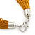 Multistrand Gold Coloured Silk Cord Necklace In Silver Tone - 50cm L - view 4