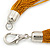 Multistrand Gold Coloured Silk Cord Necklace In Silver Tone - 50cm L - view 5
