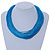 Multistrand Azure Blue Silk Cord Necklace In Silver Tone - 50cm L - view 2