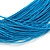 Multistrand Azure Blue Silk Cord Necklace In Silver Tone - 50cm L - view 3