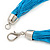Multistrand Azure Blue Silk Cord Necklace In Silver Tone - 50cm L - view 4