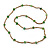 Long Bronze, Green Glass Bead Necklace - 94cm L - view 6