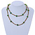 Long Bronze, Green Glass Bead Necklace - 94cm L - view 2