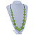 Long Bright Green Bone Square Bead Black Cotton Cord Necklace - 82cm L - view 10