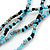 Chunky Light Blue/ Black Glass Bead Bib Necklace - 62cm L - view 4