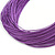 Multistrand Purple Silk Cord Necklace In Silver Tone - 50cm L - view 4