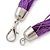 Multistrand Purple Silk Cord Necklace In Silver Tone - 50cm L - view 5