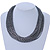 Multistrand Metallic Silver/ Black Silk Cord Necklace In Silver Tone - 50cm L - view 2