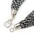 Multistrand Metallic Silver/ Black Silk Cord Necklace In Silver Tone - 50cm L - view 5
