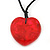 Red Resin Heart Pendant With Black Cotton Cord - 40cm/ 72cm Adjustable - view 5
