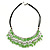 Light Green Glass Bead Bib Necklace With Black Faux Suede Cords - 46cm L - view 6