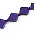 Long Deep Purple Bone Square Bead Black Cotton Cord Necklace (possible natural irregularities) - 82cm L - view 5