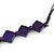 Long Deep Purple Bone Square Bead Black Cotton Cord Necklace (possible natural irregularities) - 82cm L - view 6