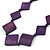 Long Deep Purple Bone Square Bead Black Cotton Cord Necklace (possible natural irregularities) - 82cm L - view 9