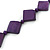 Long Deep Purple Bone Square Bead Black Cotton Cord Necklace (possible natural irregularities) - 82cm L - view 10