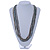Silver/ Grey/ Metallic Multistrand Glass Bead Long Necklace - 74cm L - view 3