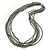 Silver/ Grey/ Metallic Multistrand Glass Bead Long Necklace - 74cm L