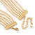 6-Strand White Coloured Faux Pearl Bridal Diamante Choker Necklace in Gold Plated Metal - 30cm L/ 5cm Ext - view 10