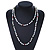 Long Rope White Baroque Shape Freshwater Pearl, Multicoloured Glass Bead Necklace - 116cm L - view 2