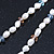 Long Rope White Baroque Shape Freshwater Pearl, Multicoloured Glass Bead Necklace - 116cm L - view 11