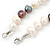 9mm-10mm Light Cream/ Black Baroque Freshwater Pearl Necklace In Silver Tone - 46cm L - view 7