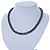 8mm Dark Grey Hematite Beaded Necklace With Screw Barrel Clasp - 46cm L - view 9