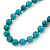 10mm Turquoise Bead Necklace With Spring Ring Closure - 47cm L - view 5
