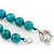 10mm Turquoise Bead Necklace With Spring Ring Closure - 47cm L - view 4