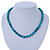10mm Turquoise Bead Necklace With Spring Ring Closure - 47cm L - view 3