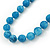 12mm Light Blue Agate Faceted Round Semi-Precious Stone Necklace - 45cm L - view 6