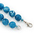 12mm Light Blue Agate Faceted Round Semi-Precious Stone Necklace - 45cm L - view 5