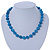 12mm Light Blue Agate Faceted Round Semi-Precious Stone Necklace - 45cm L - view 3
