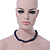 12mm Dark Blue Lapis Round Semi-Precious Stone Necklace With Spring Ring Clasp - 44cm L - view 2