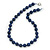 12mm Dark Blue Lapis Round Semi-Precious Stone Necklace With Spring Ring Clasp - 44cm L