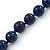12mm Dark Blue Lapis Round Semi-Precious Stone Necklace With Spring Ring Clasp - 44cm L - view 4