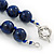 12mm Dark Blue Lapis Round Semi-Precious Stone Necklace With Spring Ring Clasp - 44cm L - view 3