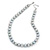 12mm Light Grey Ringed Freshwater Pearl Necklace In Silver Tone - 40cm L/ 4cm Ext - view 9