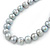 12mm Light Grey Ringed Freshwater Pearl Necklace In Silver Tone - 40cm L/ 4cm Ext - view 3