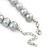 12mm Light Grey Ringed Freshwater Pearl Necklace In Silver Tone - 40cm L/ 4cm Ext - view 6