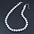 12mm Light Grey Ringed Freshwater Pearl Necklace In Silver Tone - 40cm L/ 4cm Ext - view 4