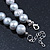 12mm Light Grey Ringed Freshwater Pearl Necklace In Silver Tone - 40cm L/ 4cm Ext - view 5