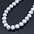 12mm Light Grey Ringed Freshwater Pearl Necklace In Silver Tone - 40cm L/ 4cm Ext - view 11