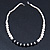 5mm - 10mm Cream Freshwater Pearl, Black Agate Stone and Crystal Rings Necklace - 45cm L - view 11